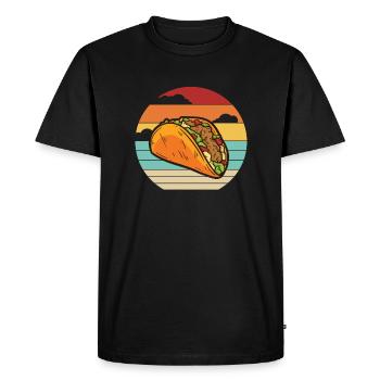 Retro Al Pastor Seasoning Hard Shell Taco Lover - Men's Premium Organic T-Shirt - black - Front - Nico (187cm)