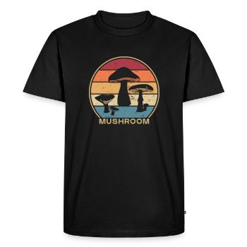 Retro Identification de la cueillette de champignons - T-shirt Premium bio Homme - noir - Devant - Nico (187cm)
