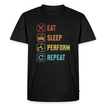 Eat Sleep Perform Repeat Aerialist Gymnastics - Men's Premium Organic T-Shirt - black - Front - Nico (187cm)