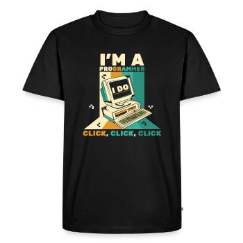 I'm A Programmer Click Software Engineer Coder - Men's Premium Organic T-Shirt - black - Front - Nico (187cm)