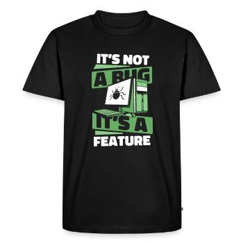 It's Not A Bug It's A Feature Developer Coder - Men's Premium Organic T-Shirt - black - Front - Nico (187cm)