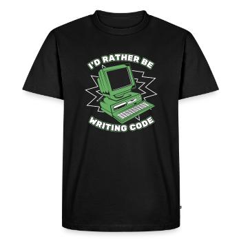 I'd Rather Be Writing Code Developer Coder - Men's Premium Organic T-Shirt - black - Front - Nico (187cm)