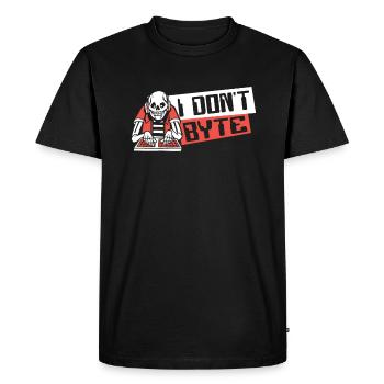 I Don't Byte Software Engineer Developer Coder - Men's Premium Organic T-Shirt - black - Front - Nico (187cm)