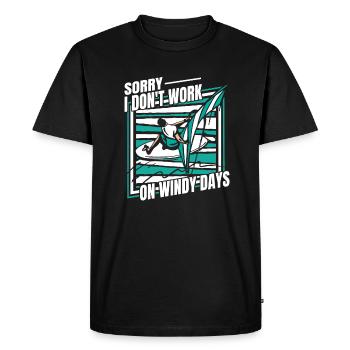 Je ne travaille pas les jours venteux Sports nautiques Surfeur - T-shirt Premium bio Homme - noir - Devant - Nico (187cm)