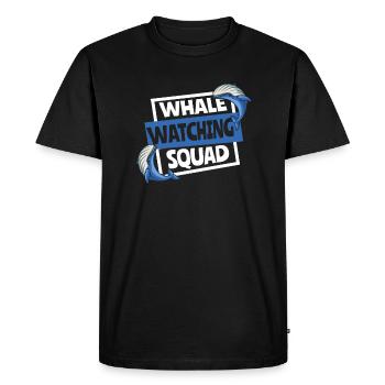 Équipe d'observation des baleines Béluga bleu Cétacé Baleine - T-shirt Premium bio Homme - noir - Devant - Nico (187cm)