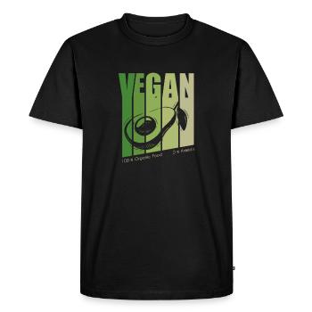 Retro Plant-Based Vegan Vegans Vegetarian Veganism - Men's Premium Organic T-Shirt - black - Front - Nico (187cm)