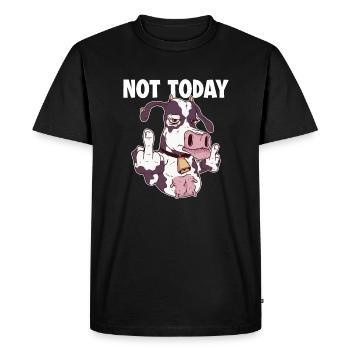 Pas aujourd’hui végétaliens végétaliens végétaliens végétariens végétaliens - T-shirt Premium bio Homme - noir - Devant - Nico (187cm)
