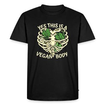 Oui, c’est un végétalien végétalien à base de plantes corporelles végétaliens - T-shirt Premium bio Homme - noir - Devant - Nico (187cm)