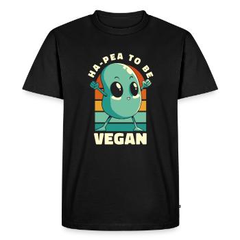 Ha-Pea To Be Vegan Vegans Plant-Based Vegan - Men's Premium Organic T-Shirt - black - Front - Nico (187cm)