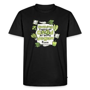 Rien n’a aussi bon goût qu’être végétalien se sent végétalien - T-shirt Premium bio Homme - noir - Devant - Nico (187cm)