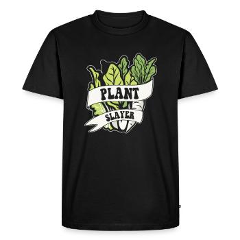 Plant Slayer Vegan Vegans Plant-Based Veganism - Men's Premium Organic T-Shirt - black - Front - Nico (187cm)