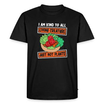 Je suis gentil avec tous les végétaliens végétaliens de créatures vivantes - T-shirt Premium bio Homme - noir - Devant - Nico (187cm)