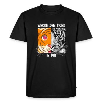 Réveillez le tigre en vous Wildcat Big Cat - T-shirt Premium bio Homme - noir - Devant - Nico (187cm)