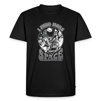 I Need More Space Cosmonaut Spaceship Taikonaut - Men's Premium Organic T-Shirt - black - Front - Nico (187cm)