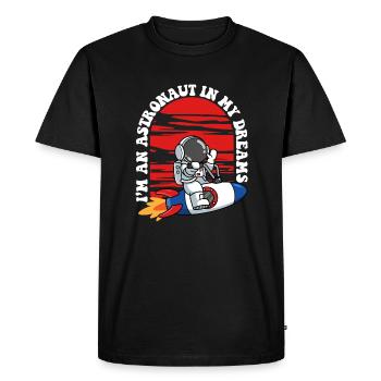 Je suis un astronaute dans mes rêves Cosmonaute - T-shirt Premium bio Homme - noir - Devant - Nico (187cm)