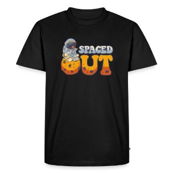 Spaced Out Spaceship Taikonaut Cosmonaut - Men's Premium Organic T-Shirt - black - Front - Nico (187cm)