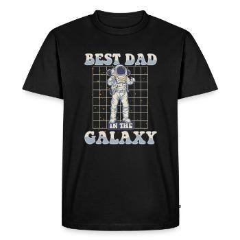 Meilleur papa dans la galaxie Taikonaut Cosmonaute - T-shirt Premium bio Homme - noir - Devant - Nico (187cm)