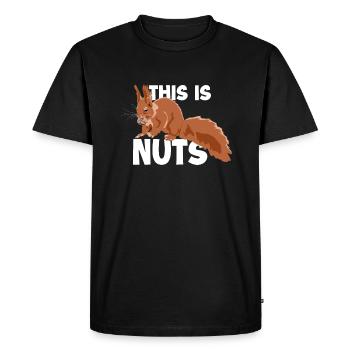 This Is Nuts Fox Squirrel Grey Squirrel - Men's Premium Organic T-Shirt - black - Front - Nico (187cm)
