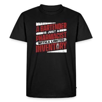 Bartender Is Just A Pharmacist With Limited - Men's Premium Organic T-Shirt - black - Front - Nico (187cm)
