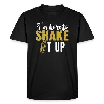 I'm Here To Shake It Up Bartender Mixologist - Men's Premium Organic T-Shirt - black - Front - Nico (187cm)