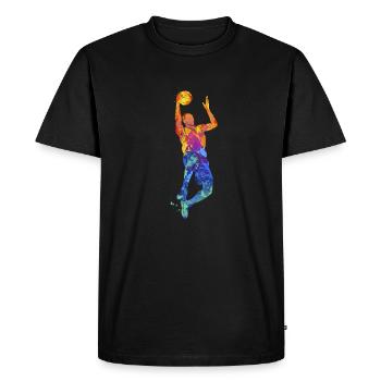 basket-ball basketteur basketteur basketteur - T-shirt Premium bio Homme - noir - Devant - Nico (187cm)