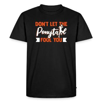 Ne laissez pas la queue de cheval vous tromper basketteur - T-shirt Premium bio Homme - noir - Devant - Nico (187cm)