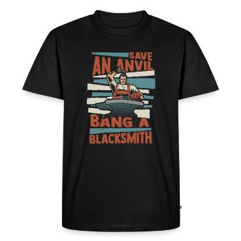 Save An Anvil Bang Une forge forgeuse - T-shirt Premium bio Homme - noir - Devant - Nico (187cm)