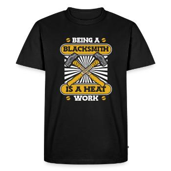 Être forgeron est un forgeron de travail chaud - T-shirt Premium bio Homme - noir - Devant - Nico (187cm)