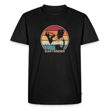 Rétro Mixologue Barman Barman Barmaid Barmaid - T-shirt Premium bio Homme - noir - Devant - Nico (187cm)