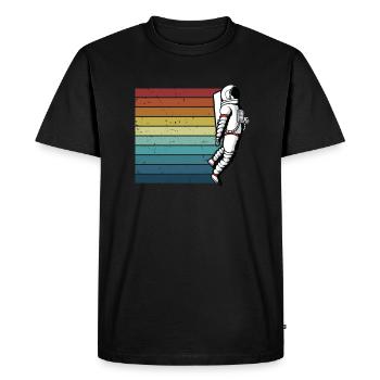 Retro Taikonaut Cosmonaut Spaceship Spaceman - Men's Premium Organic T-Shirt - black - Front - Nico (187cm)