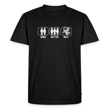 Good Better Best Astronaut Cosmonaut Spaceship - Men's Premium Organic T-Shirt - black - Front - Nico (187cm)