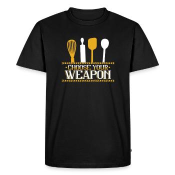 Choisissez votre arme Confiseur Hobby Boulangerie Boulangerie - T-shirt Premium bio Homme - noir - Devant - Nico (187cm)