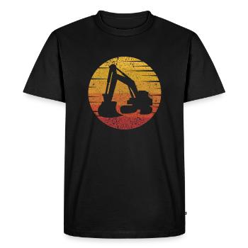 Retro Duty Cycle Crane Crawler Excavator Excavator - Men's Premium Organic T-Shirt - black - Front - Nico (187cm)
