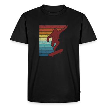 Retro Skater Girl Skaterboy Skatepark Skater - T-shirt Premium bio Homme - noir - Devant - Nico (187cm)