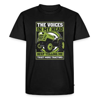 Des voix dans la tête me disent d’obtenir plus de tracteurs Bauer - T-shirt Premium bio Homme - noir - Devant - Nico (187cm)