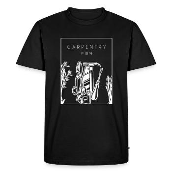 Carpenter Chinese Hanzi Carpenter Wood Mechanic - Men's Premium Organic T-Shirt - black - Front - Nico (187cm)