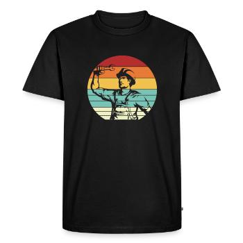Mécanicien de voiture rétro Mécanicien de voiture Maître de voiture - T-shirt Premium bio Homme - noir - Devant - Nico (187cm)