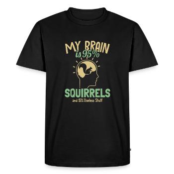 Mon cerveau est composé à 95% d’écureuils Écureuil gris Écureuil - T-shirt Premium bio Homme - noir - Devant - Nico (187cm)