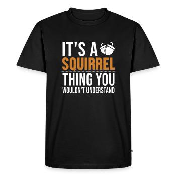 It's a Squirrel Thing Fuchshörnchen Squirrel - Men's Premium Organic T-Shirt - black - Front - Nico (187cm)