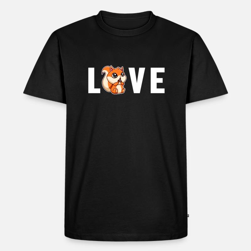 Love Fox Squirrel Grey Squirrel - Men's Premium Organic T-Shirt - black