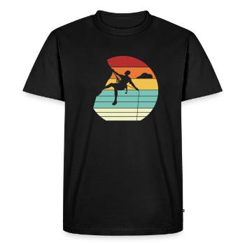 Retro Speed Climbing Alpine Climbing Sport Climbing - Men's Premium Organic T-Shirt - black - Front - Nico (187cm)