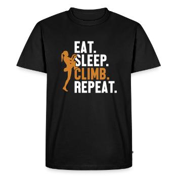 Eat Sleep Climb Repeat Bouldering Speed Climbing - Men's Premium Organic T-Shirt - black - Front - Nico (187cm)