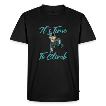 C’est le moment de grimper Escalade de vitesse Escalade alpine - T-shirt Premium bio Homme - noir - Devant - Nico (187cm)