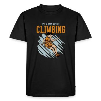 Good Day for Climbing Sportklettern Speedklettern - Men's Premium Organic T-Shirt - black - Front - Nico (187cm)