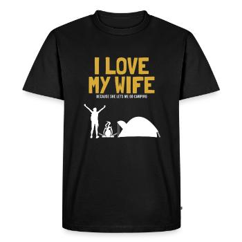 J’aime ma femme Camping Tentes Glamping - T-shirt Premium bio Homme - noir - Devant - Nico (187cm)