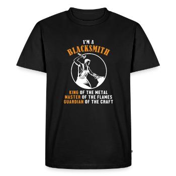 Roi forgeron Maître gardien Kunstschmied - T-shirt Premium bio Homme - noir - Devant - Nico (187cm)
