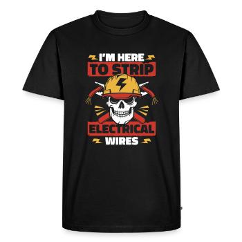 Je suis ici pour dénuder les fils électriques Ingénieur en électronique - T-shirt Premium bio Homme - noir - Devant - Nico (187cm)