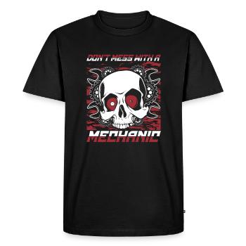 Don't Mess With A Mechanic Mechatronics Technician Automotive - Men's Premium Organic T-Shirt - black - Front - Nico (187cm)