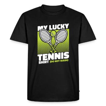 My Lucky Tennis Apparel Joueur de tennis - T-shirt Premium bio Homme - noir - Devant - Nico (187cm)