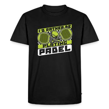 Je préfère jouer au padel paddleball - T-shirt Premium bio Homme - noir - Devant - Nico (187cm)
